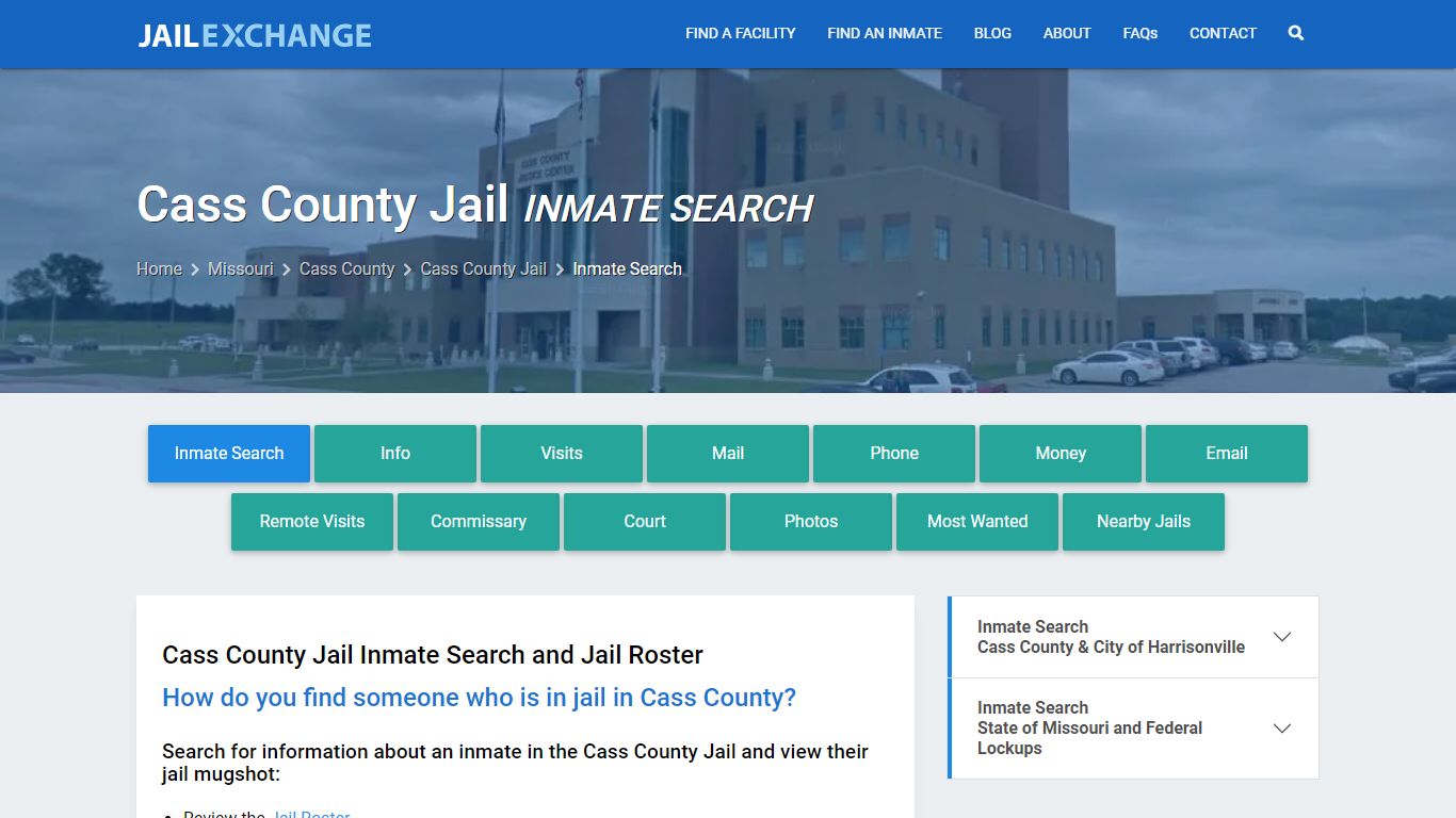 Inmate Search: Roster & Mugshots - Cass County Jail, MO